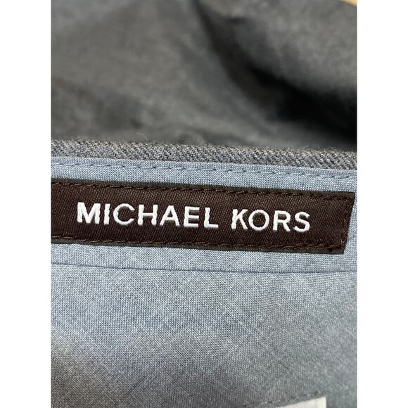 Michael Kors Gray Pleated High Rise Slim Fit Straight Leg Trouser Dress Pants 29 - Picture 4 of 4